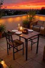 3Pcs Dining Table and Chairs