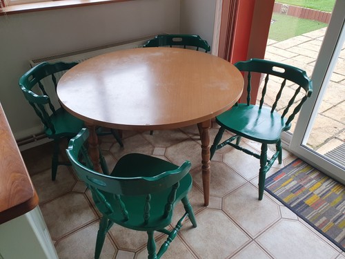 Round wooden kitchen - wooden, table